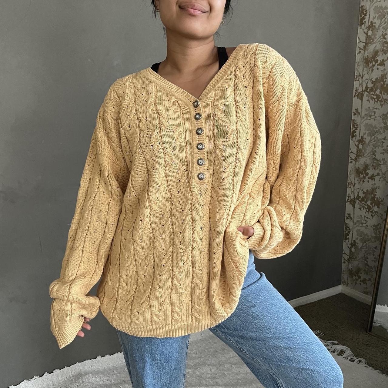 Light yellow knit sweater best sale