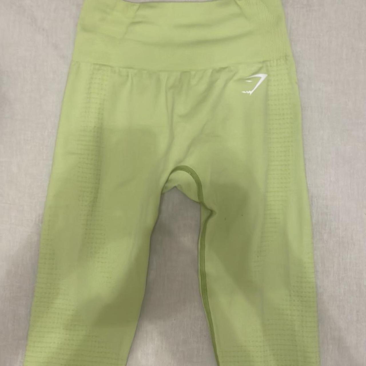 Neon green Gymshark leggings. Gymshark logo on the... - Depop