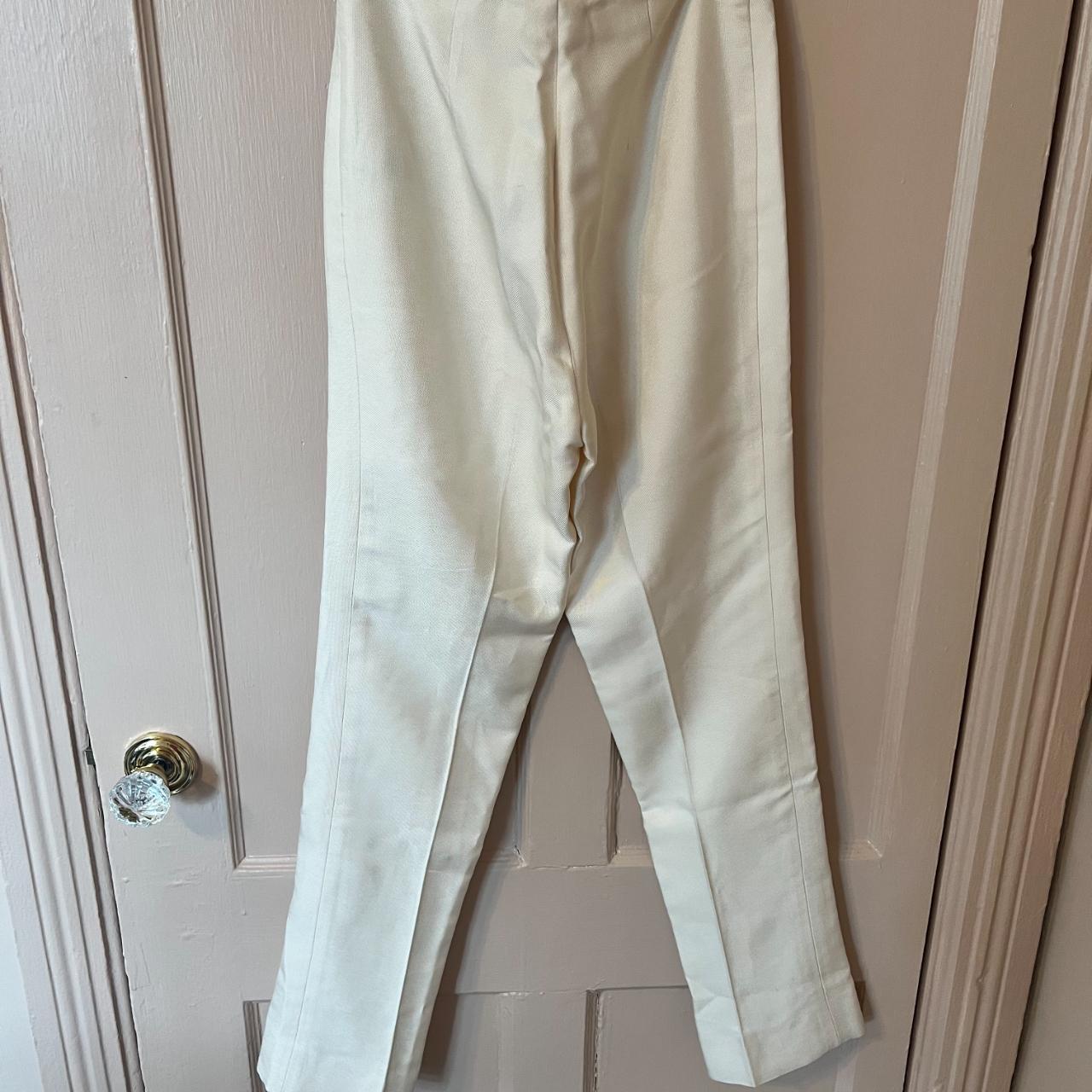 VTG ralph lauren purple label white cigarette pants... - Depop