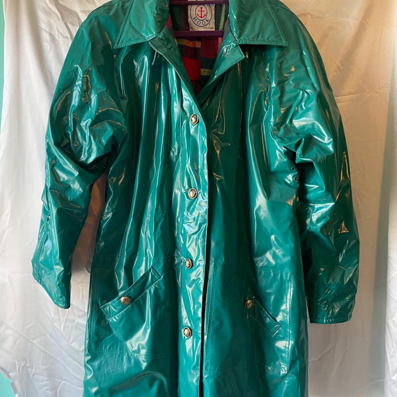 Vintage Teal Raincoat 💙 Info: - Length (34... - Depop