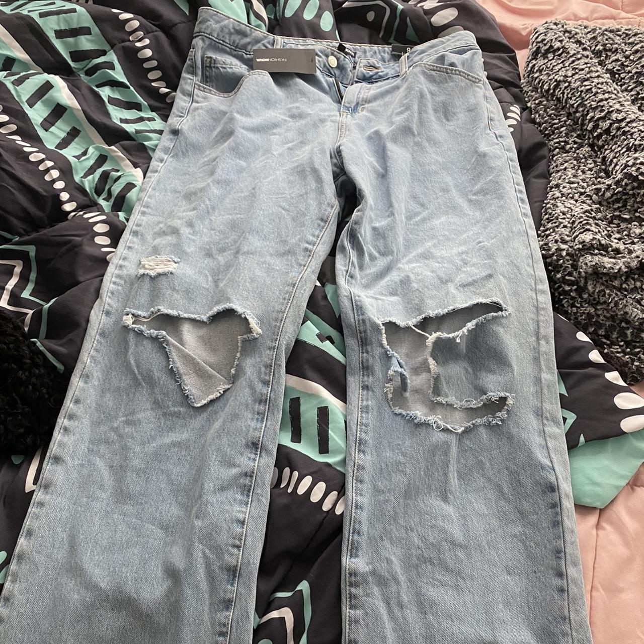 Fashionnova wide leg jeans. Size 9, new with tag.... - Depop