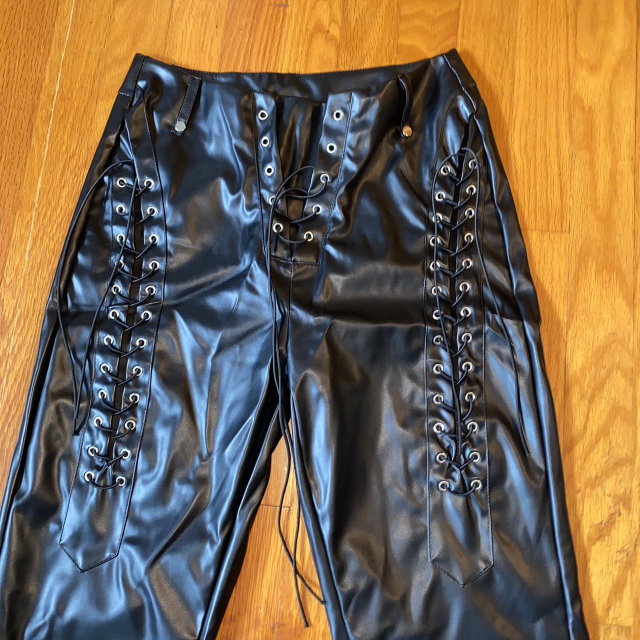 ⭐️BRAND NEW FAUX LEATHER TIE UP PANTS⭐️ obsessed with... - Depop