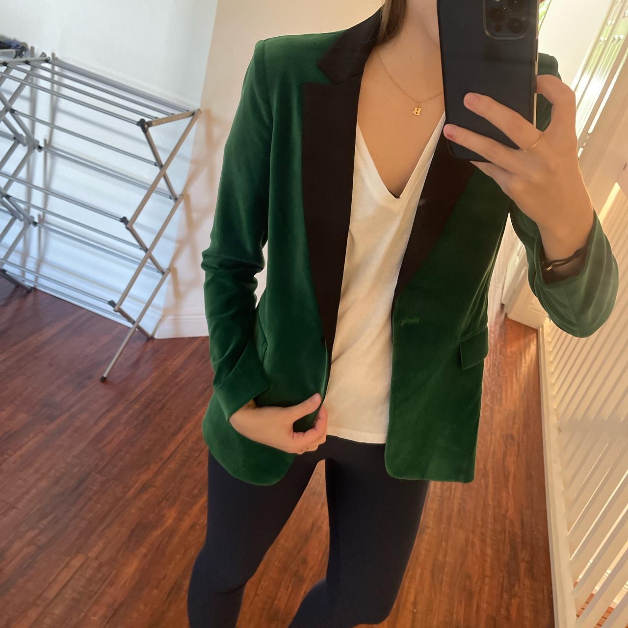 Alice and olivia sale green velvet blazer