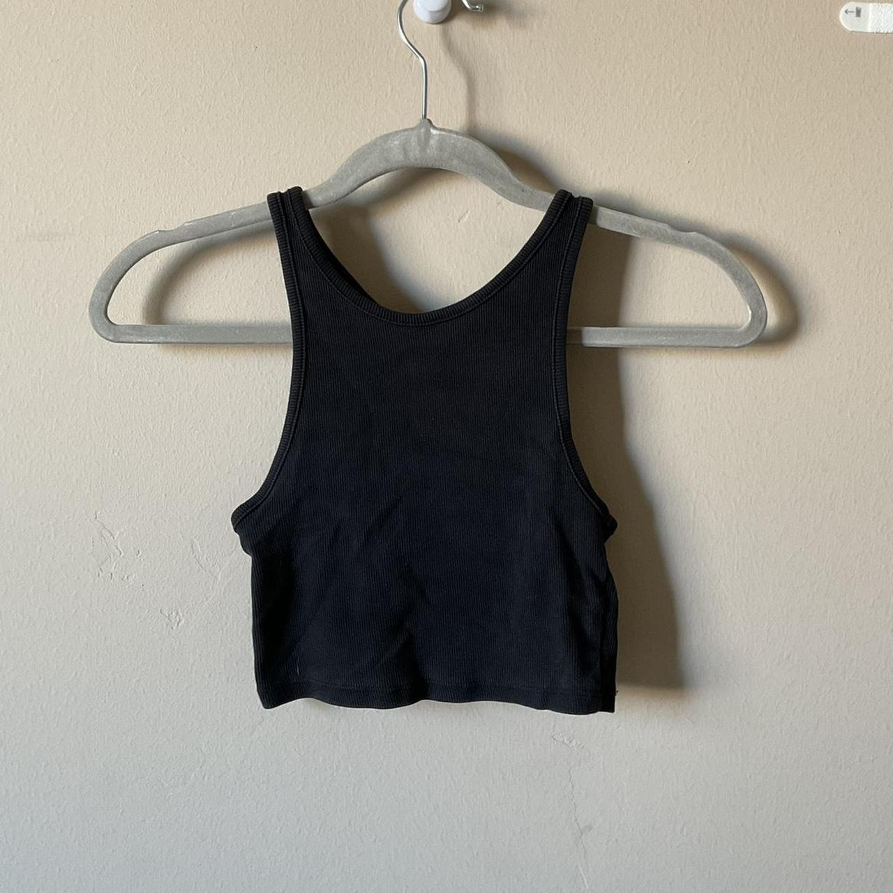 Zara classic black cropped tank. Washed out black color - Depop