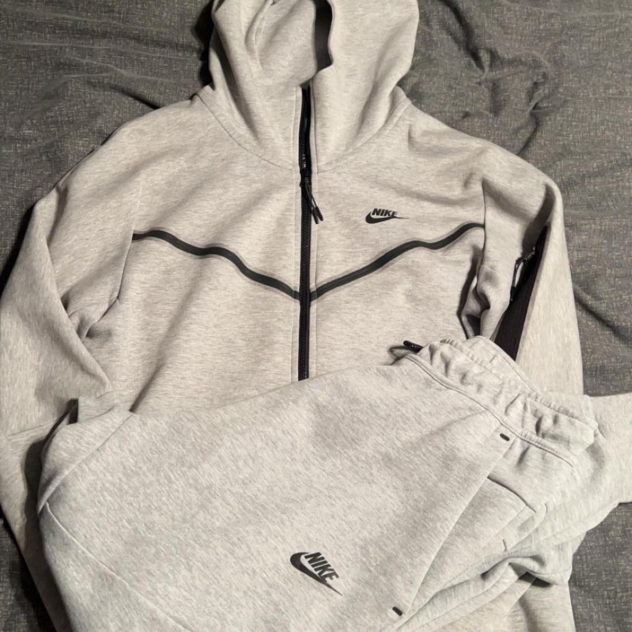 mens nike tech tracksuit grey
