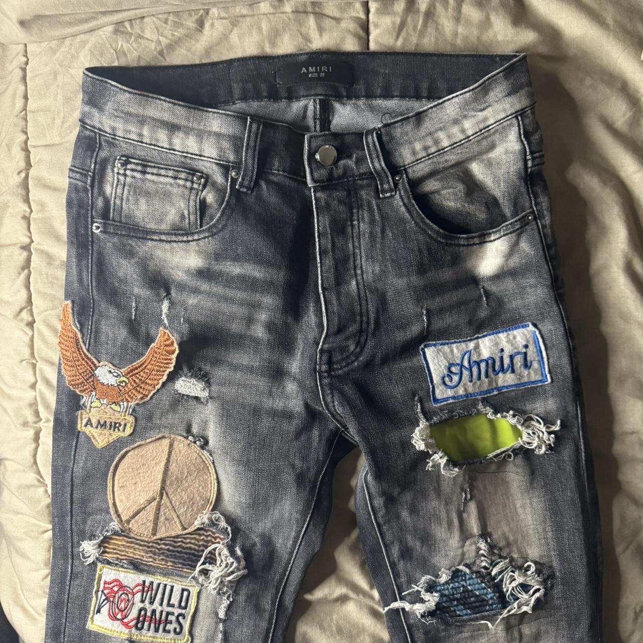 Amiri Wild Ones Patch Jeans AMIRI BIKER PATCH DISTRESSED SKINNY