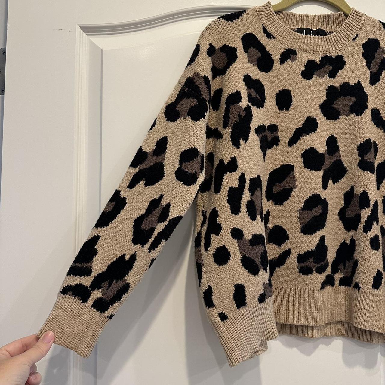 Roam Free Beige Leopard Print Knit Sweater