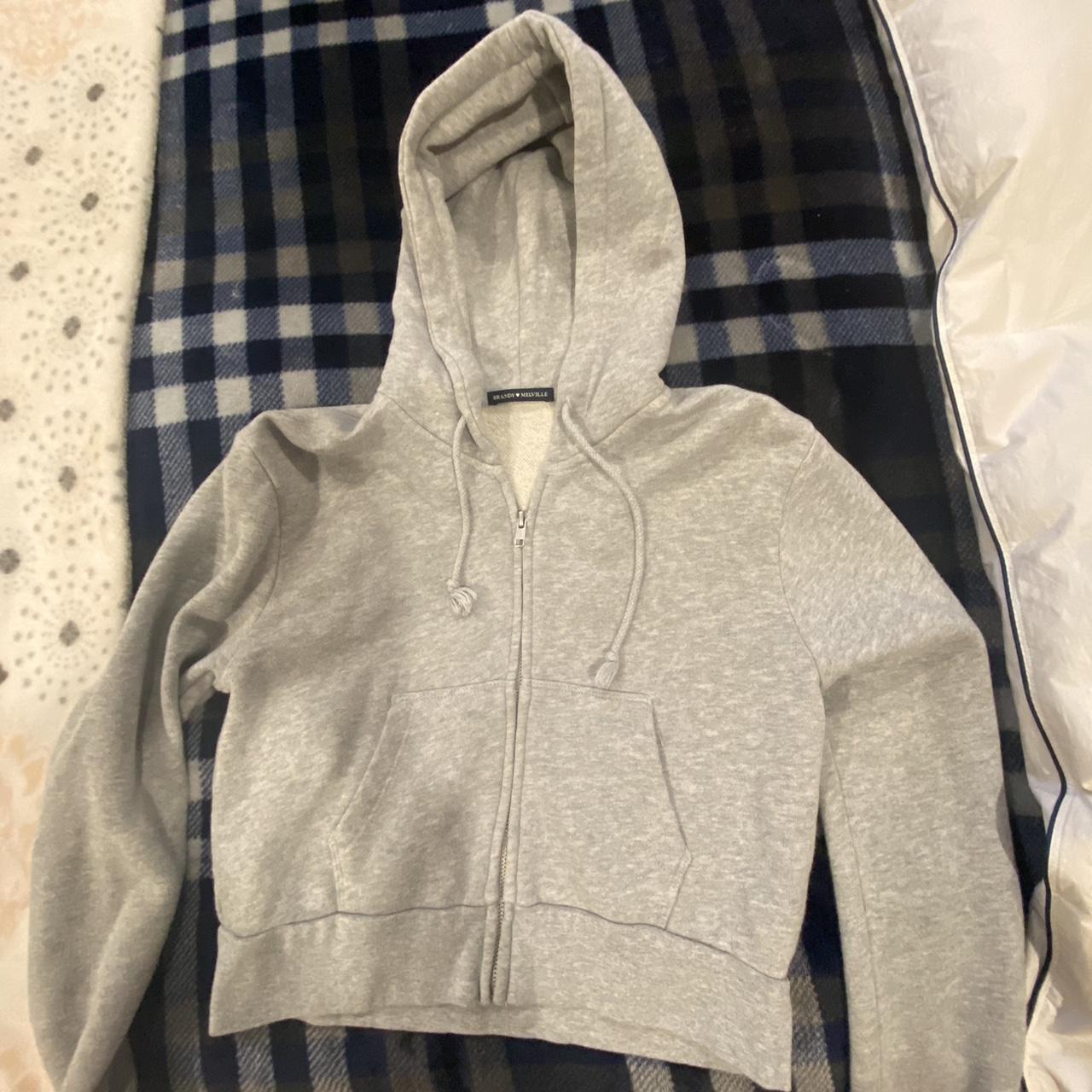 Brandy Melville Women's Grey Hoodie Depop