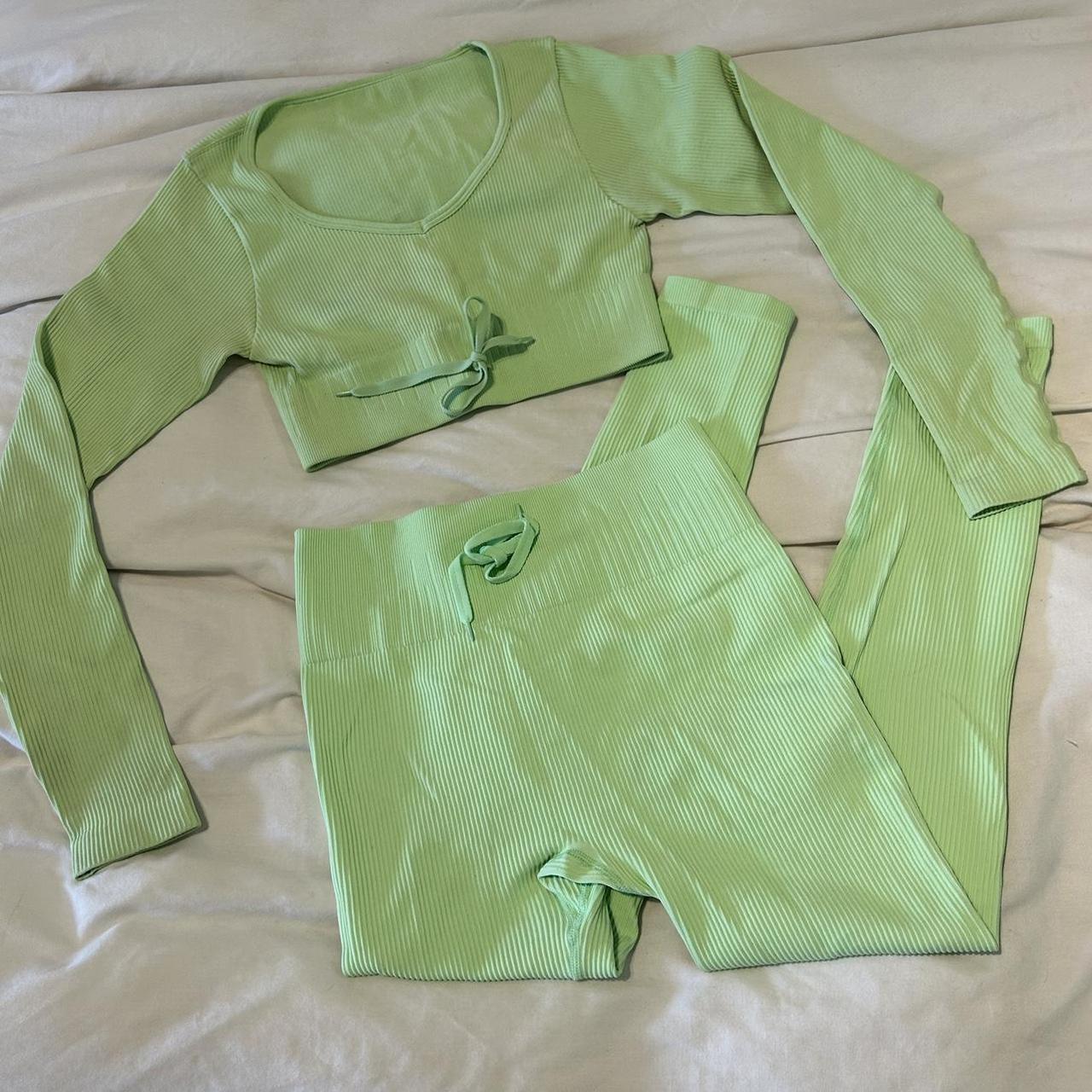 Lime green workout set ⭐️ in perfect condition worn once Depop