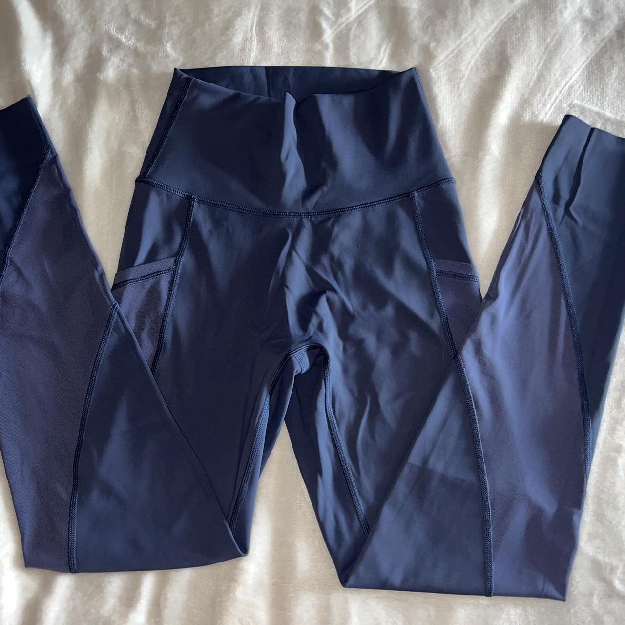 Aerie Leggings with side pockets and mesh detailing Depop