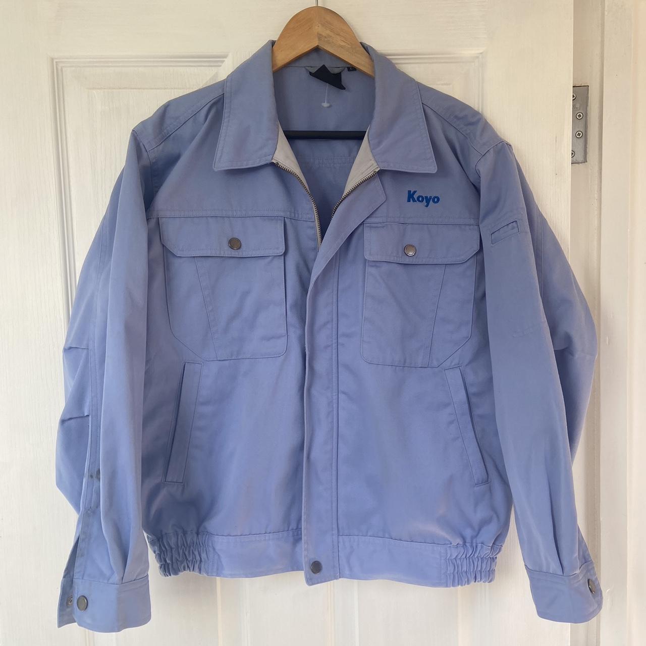 Vintage Jichodo Japanese workman's jacket in bright | Depop