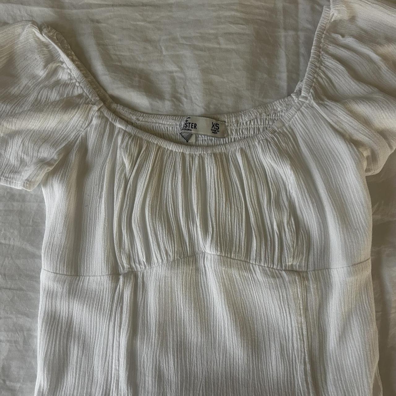 Hollister White Blouse Message for more... - Depop