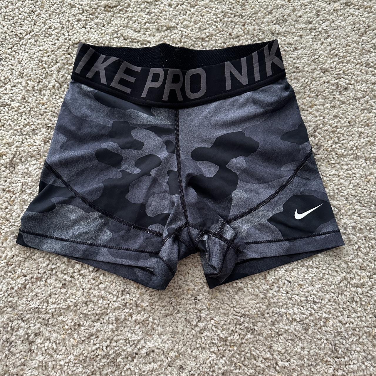 NIKE PRO Grey Camo Sport Shorts Great Condition... - Depop