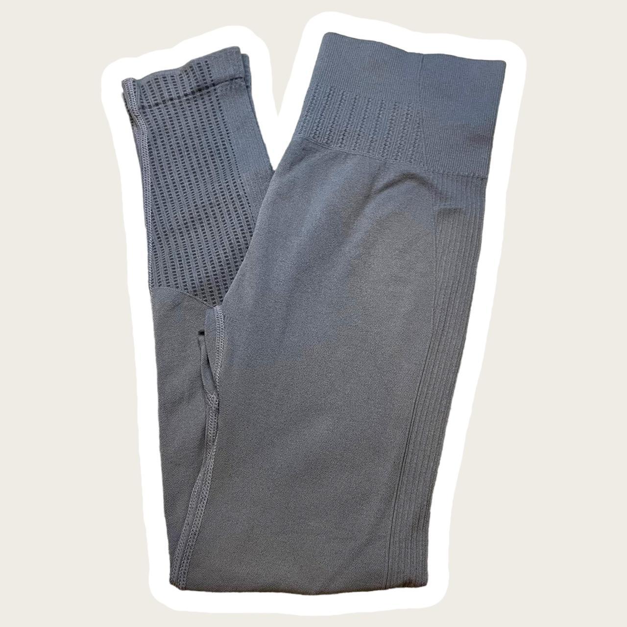Light gray leggings, thin material with a bunch of... - Depop