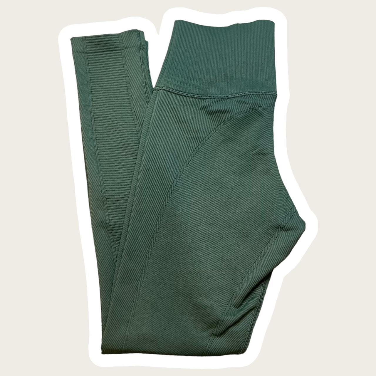 Dark Green leggings, with lots of sculpting details... - Depop
