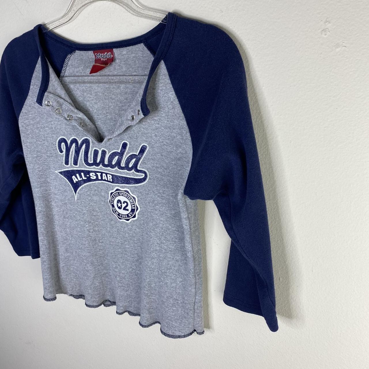 Mudd Clothing Women's Blue and Grey Shirt (2)
