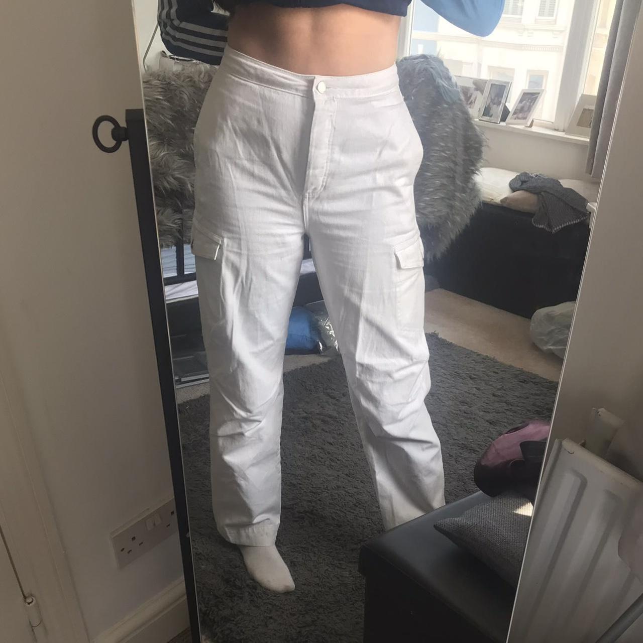 Womens Pants Topshop White Cargo Pants Topshop Women's White Wide