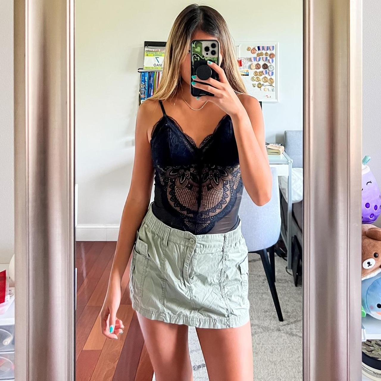supre cargo mini skirt in green - the best staple... - Depop