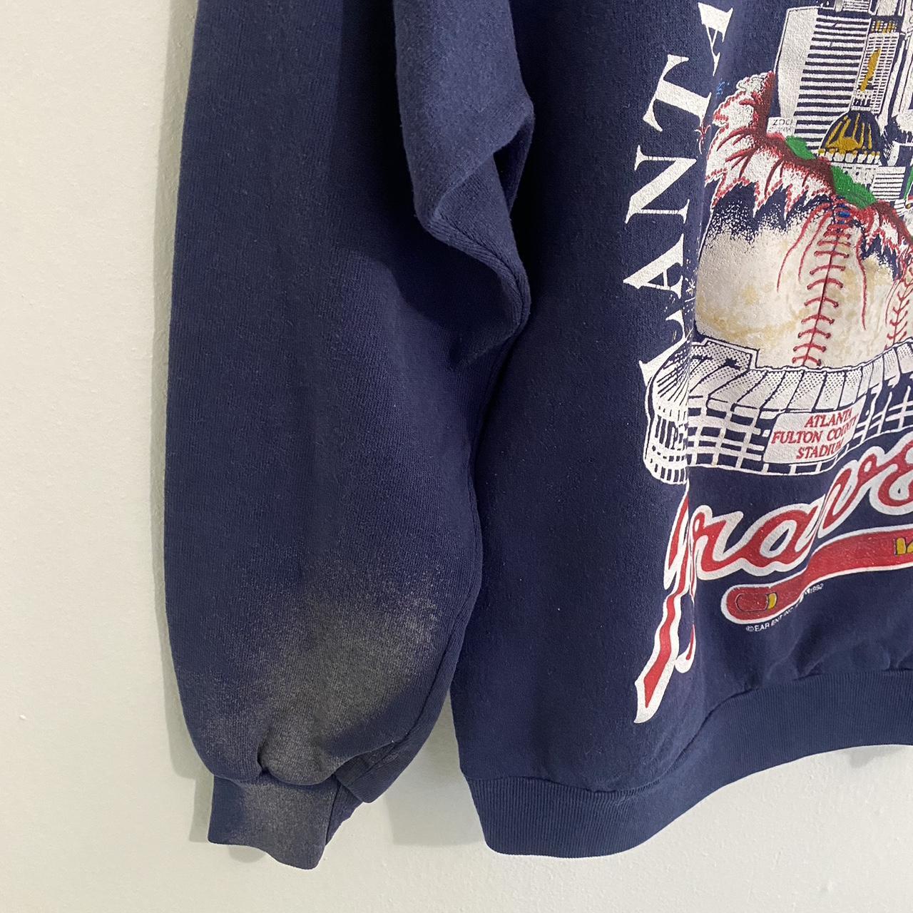 Vintage Atlanta Braves Sweatshirt Fruit Of The Loom - Depop