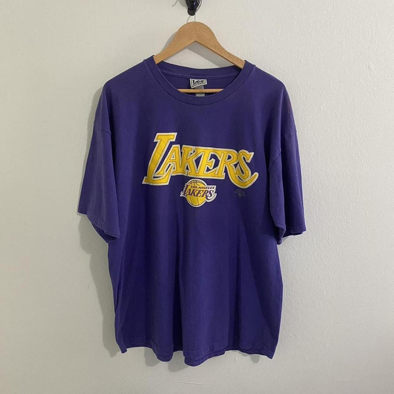 LA Lakers NBA Cut And Sew Purple Oversized T-Shirt