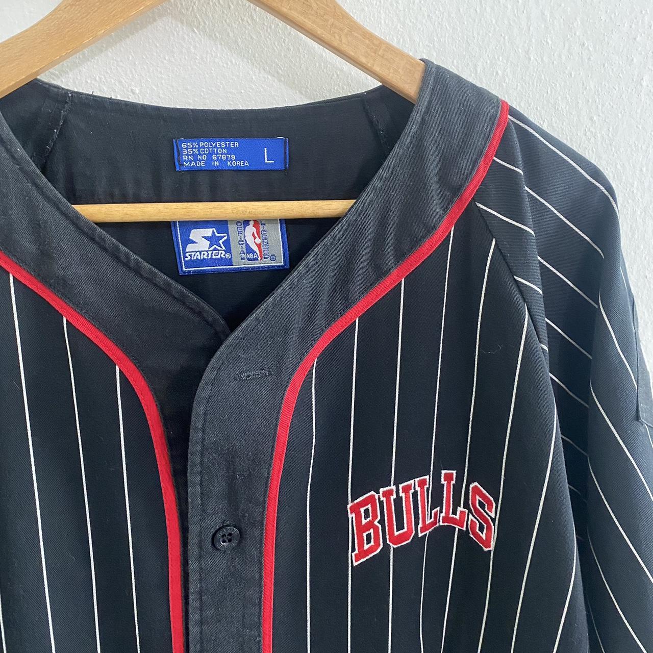 Vintage 90s Chicago Bulls Baseball Jersey Starter - Depop