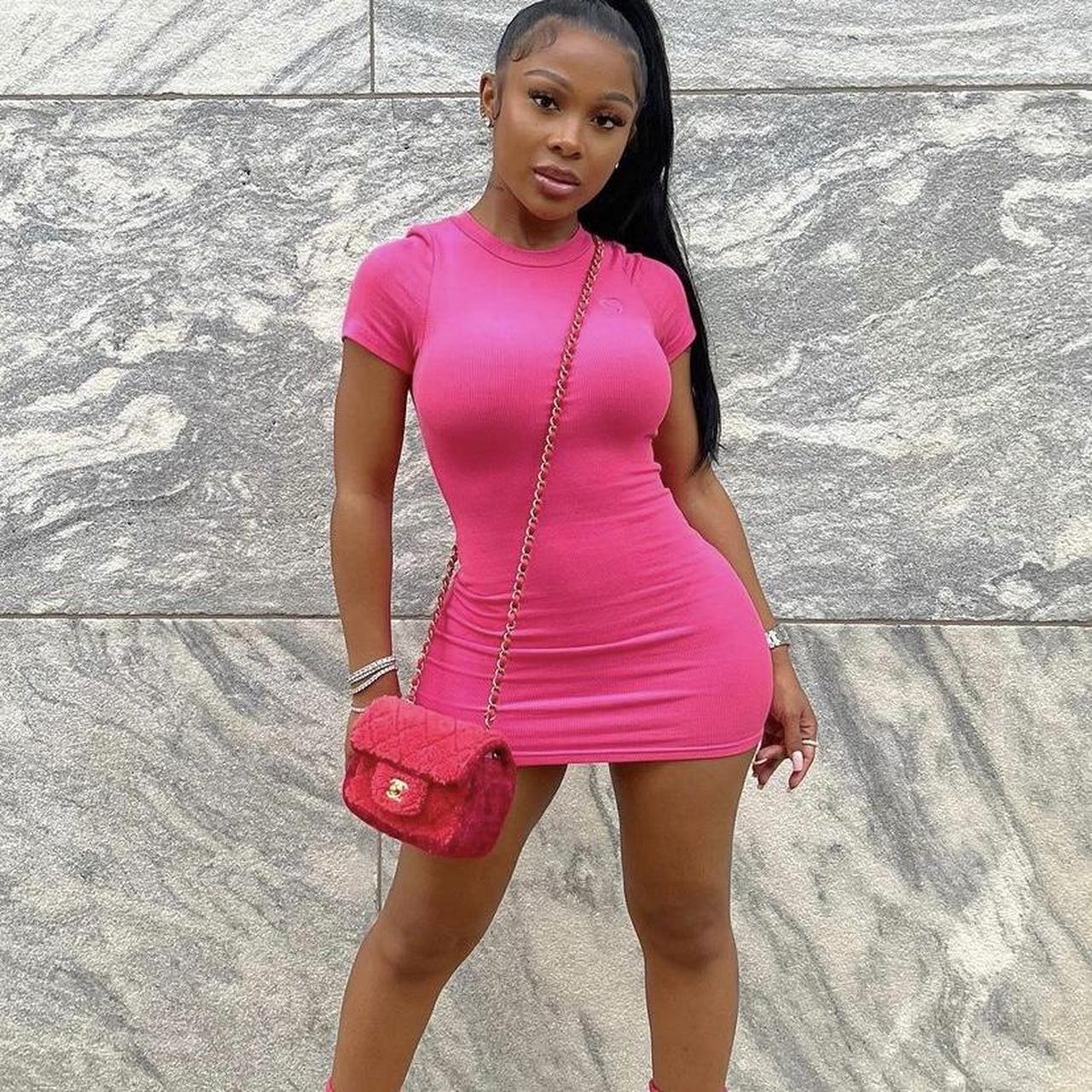 Hot Pink WaydaMin Dress Size XSmall a lot of stretch... Depop