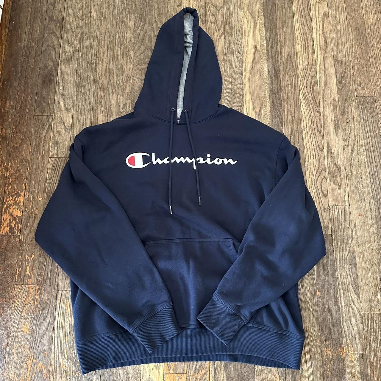 Blue Champion Hoodie Size L Gently used... - Depop