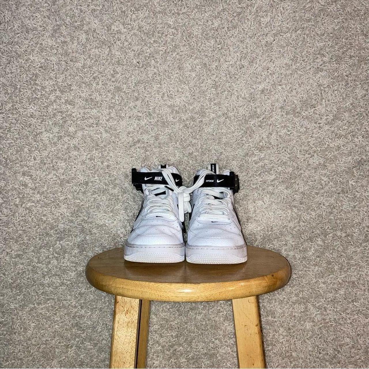 Nike Air Force 1 Mid Utility White Black (1 pair in - Depop