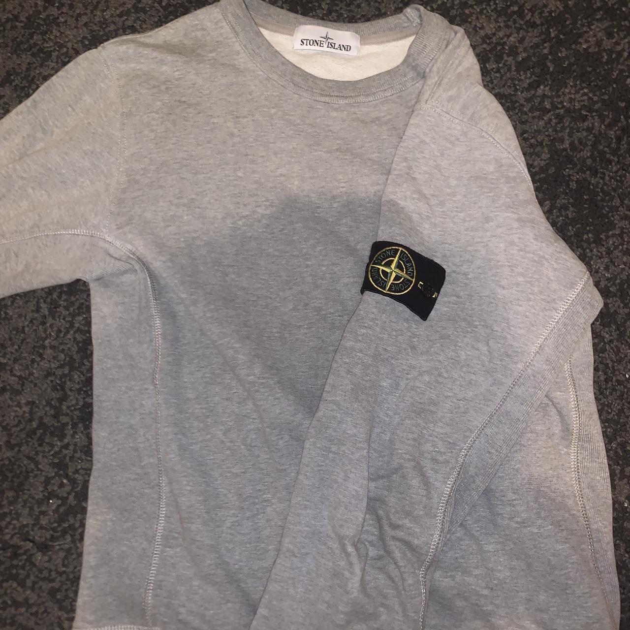 Stone Island Men's Grey Jumper | Depop