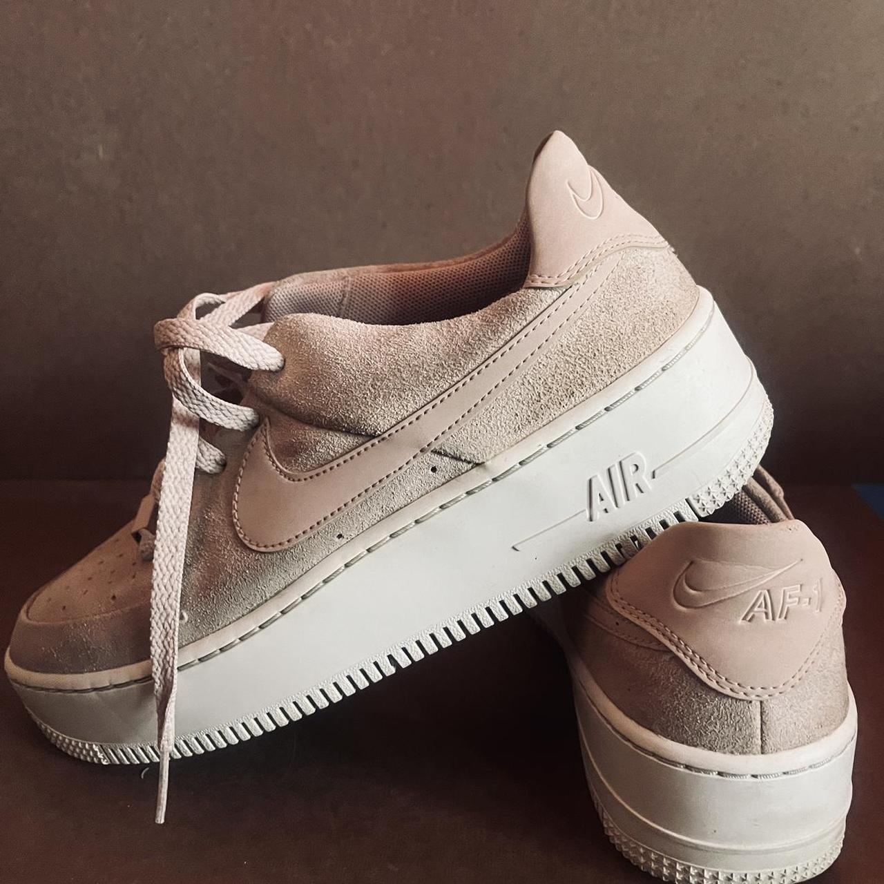 Nike Air Force 1 Platform Pink Suede Womens Lightly. Depop