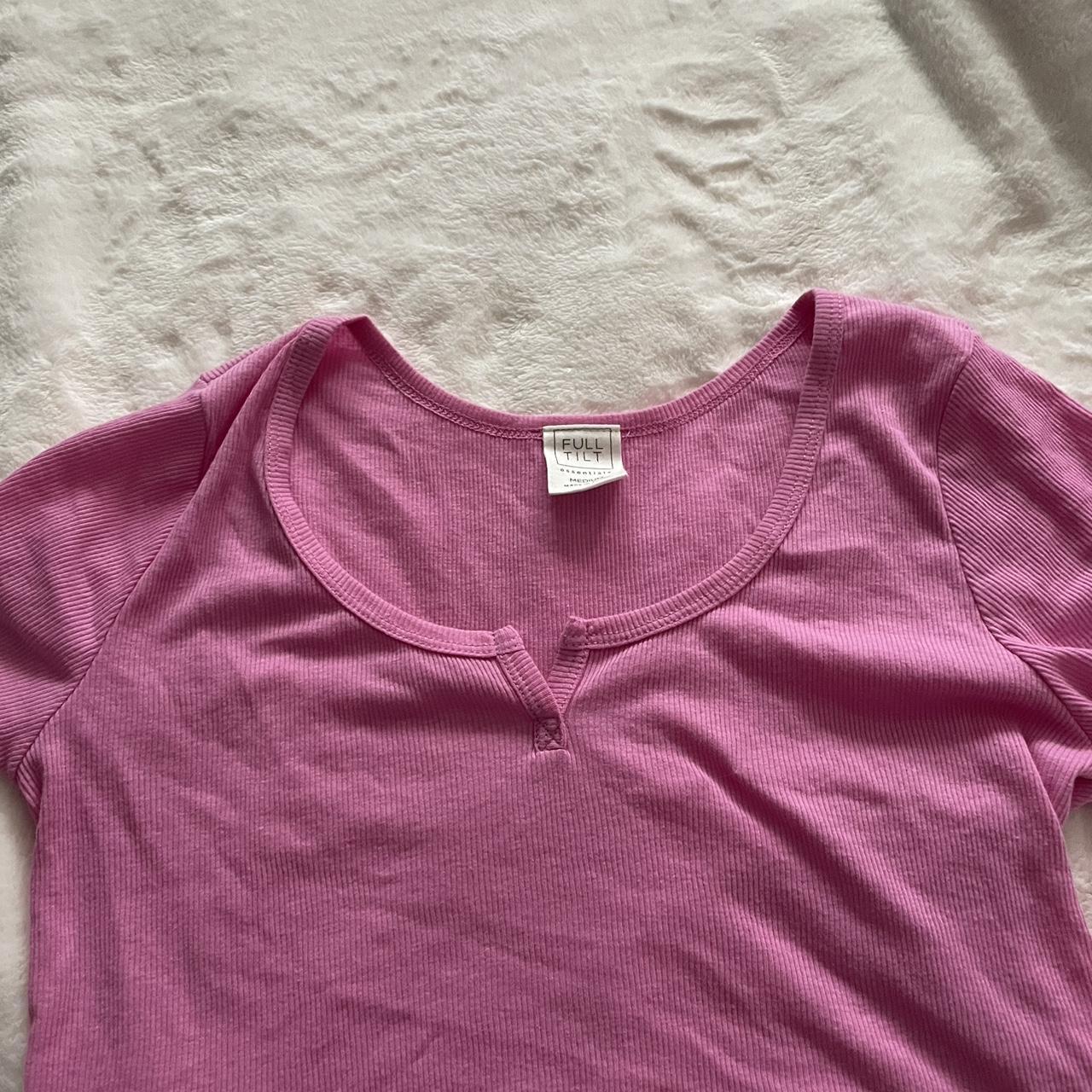 Full tilt pink preppy shirt size medium#cute #pink... - Depop