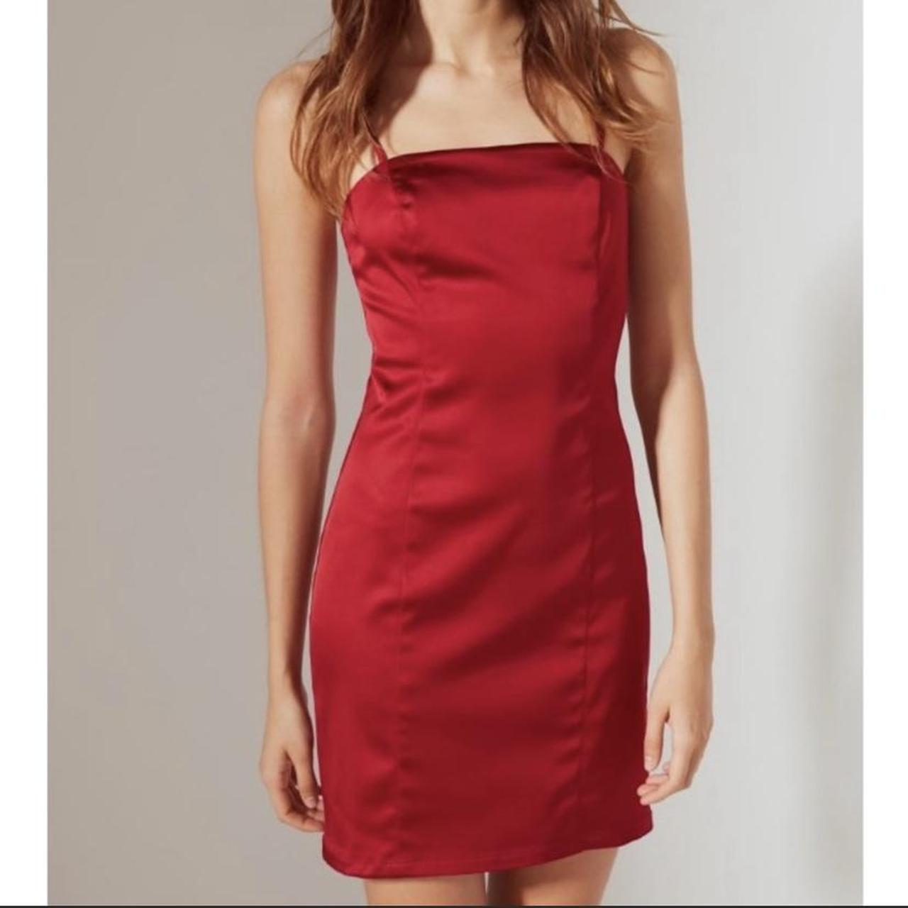 Urban outfitters hot sale red silk dress