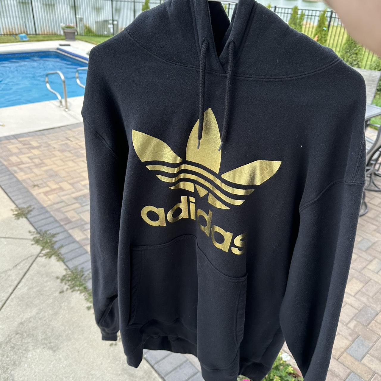 Adidas black gold hoodie best sale