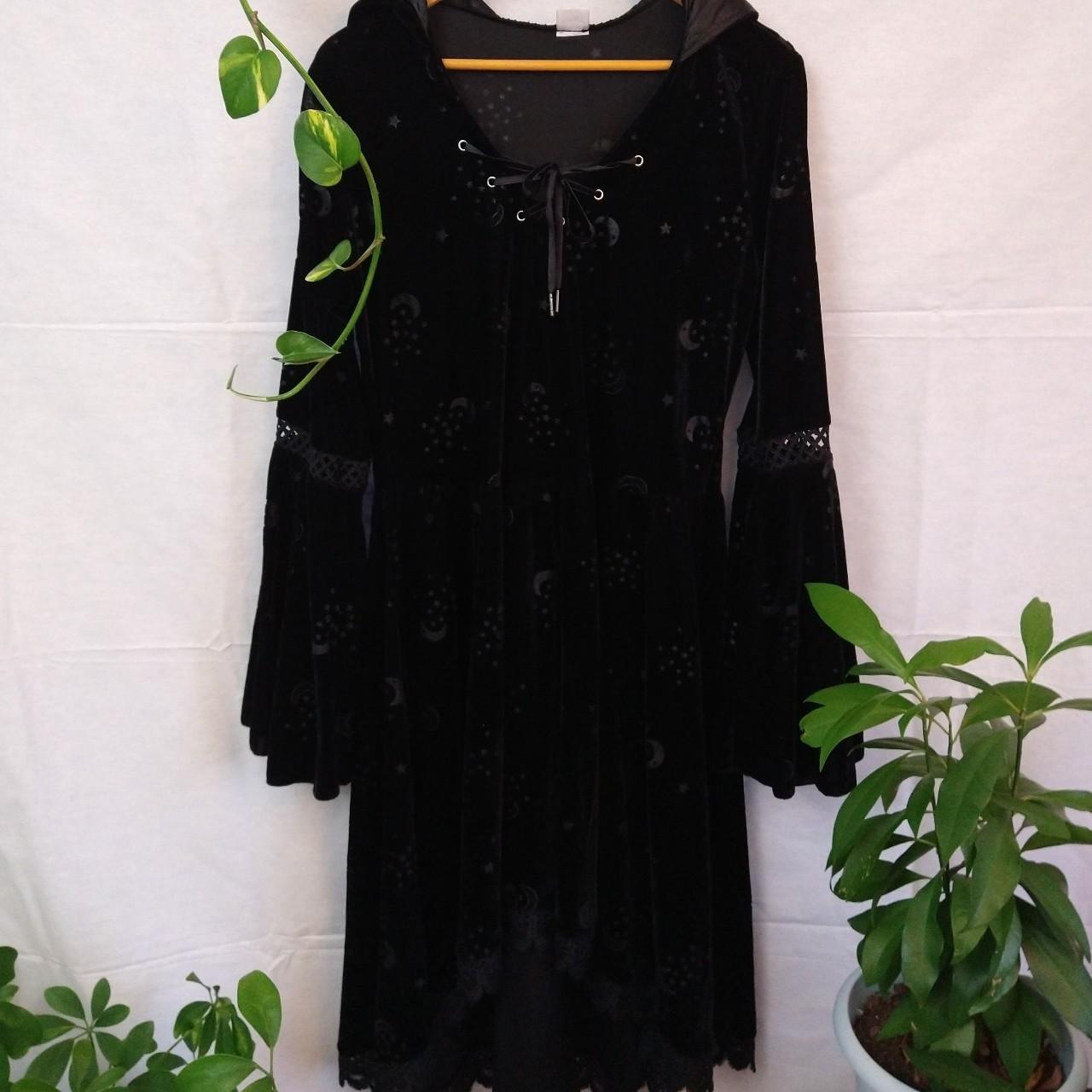 Celestial coven 2024 hooded velvet dress