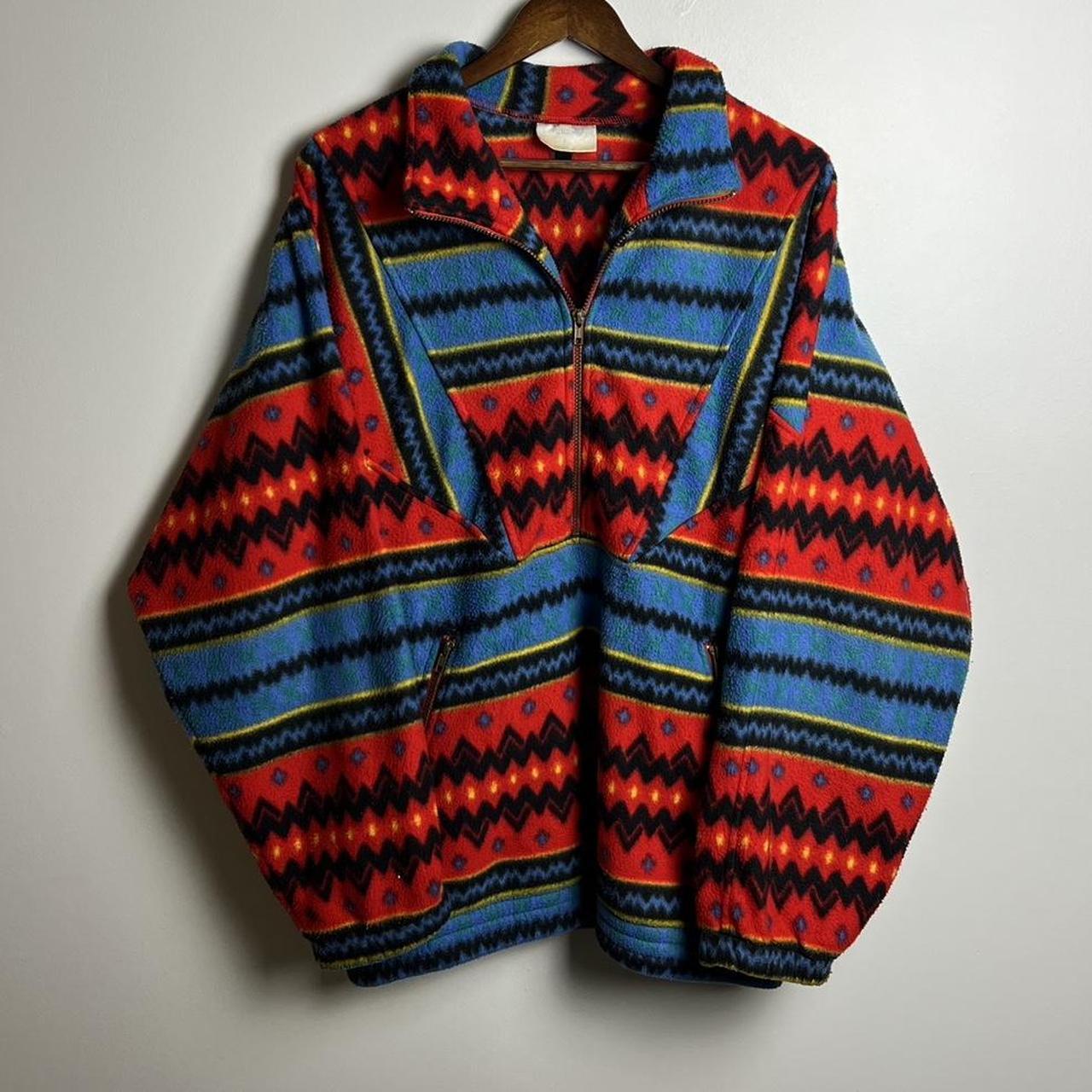 Men's Sweater - Multi/Red - L – Vintage Aztec Pri… - image 1