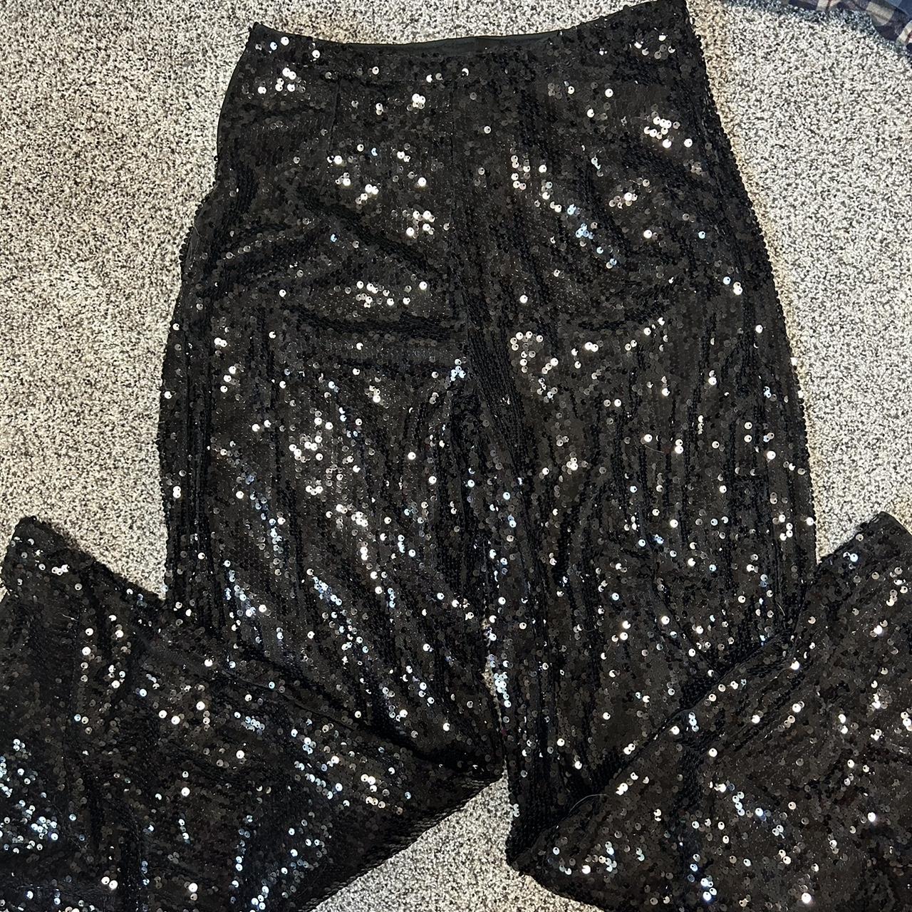 Sequined, Boot Cut Pants, Worn Once - Depop