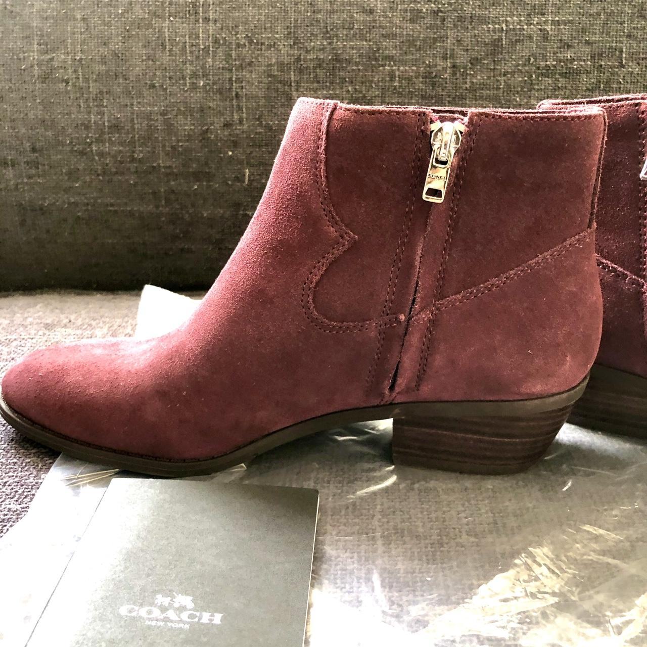 Coach burgundy shop boots