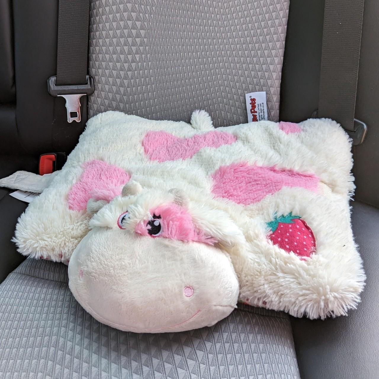 strawberry cow pillow pet 🐮 his eye is embroidered... Depop