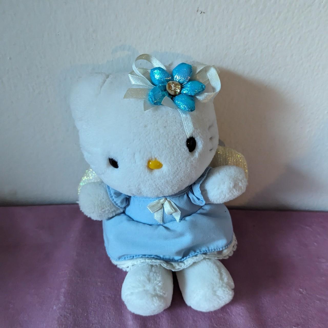 Hello kitty small/medium plaid blue plush vintage  - Depop