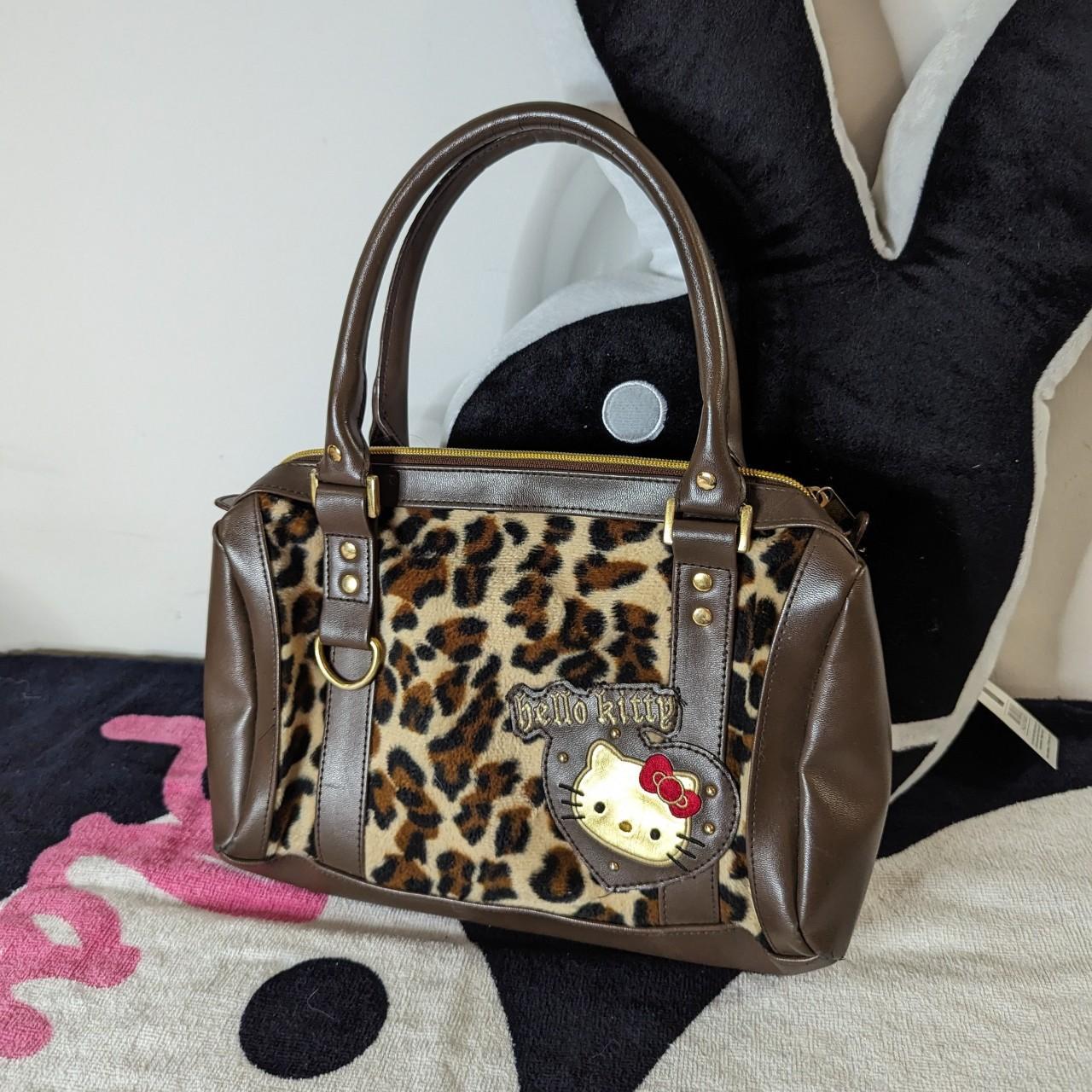LOUNGEFLY HELLO KITTY Leopard Patent Bag Embossed Animal Print Handbag GUC  | eBay