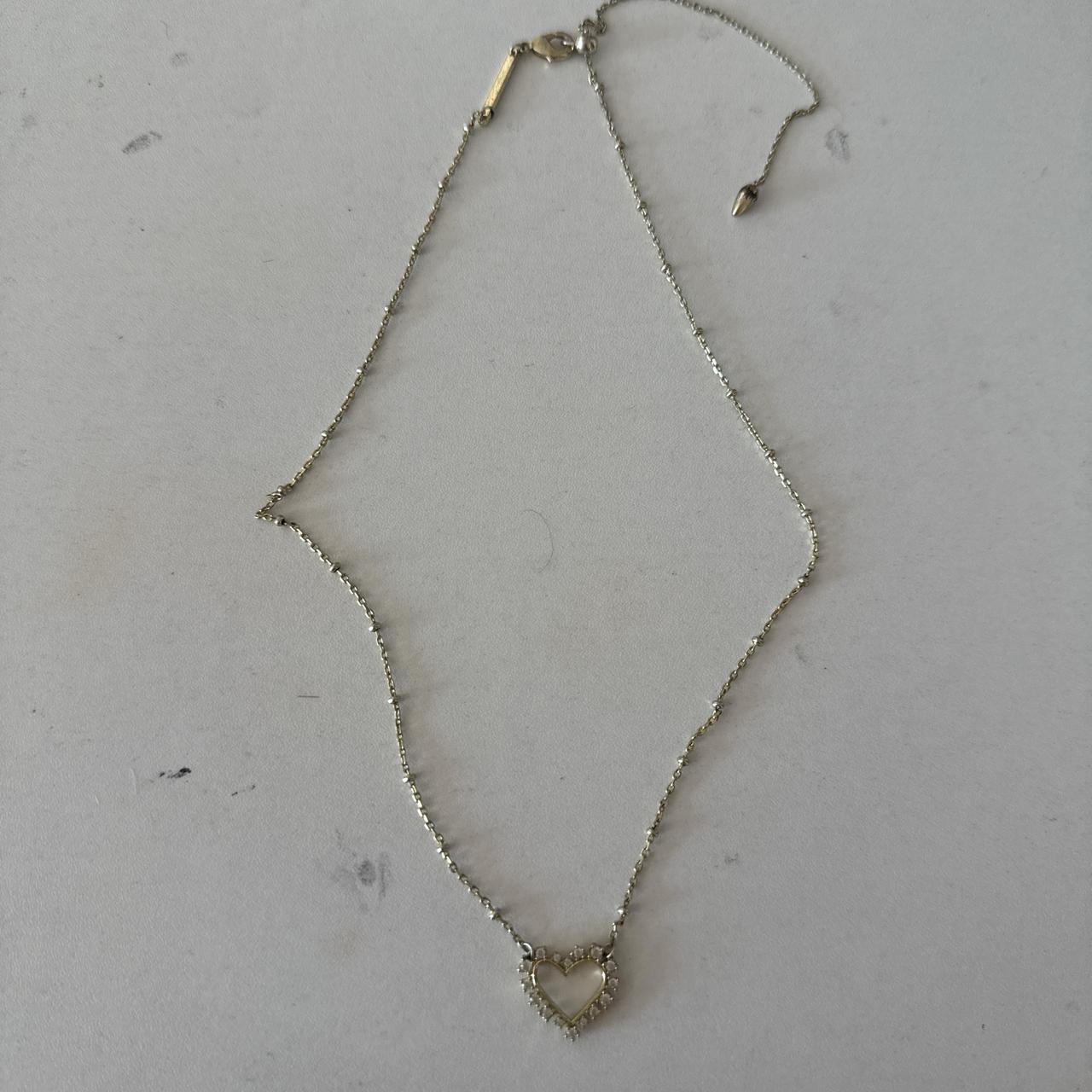 gold kendra scott diamond heart necklace Depop