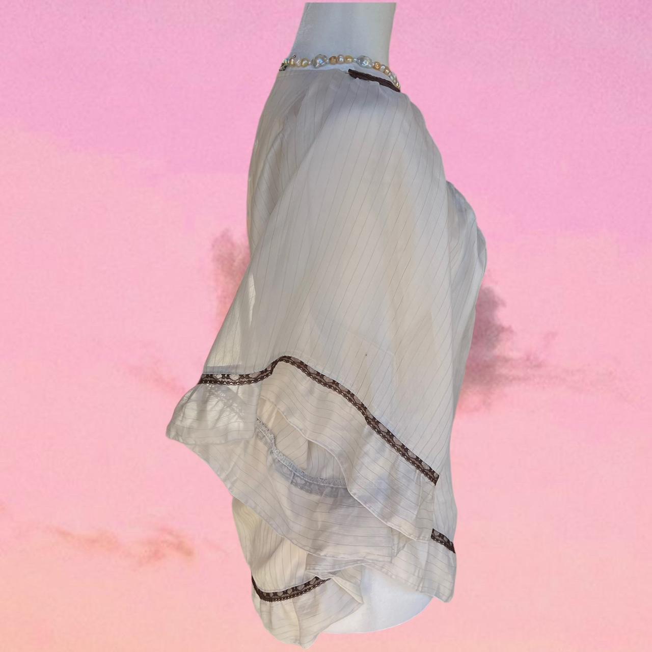 Women's Cream and Brown Blouse Depop