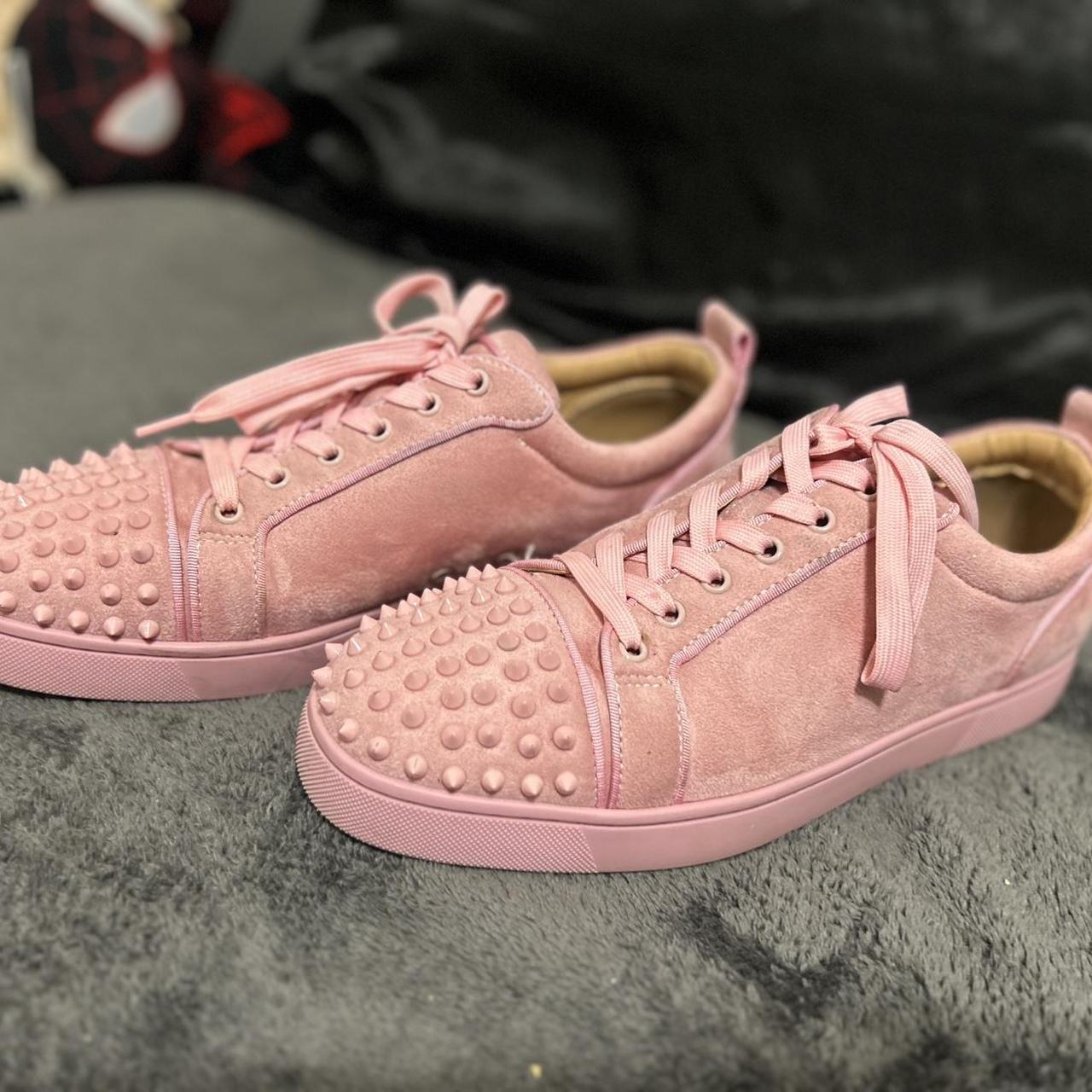 Pink christian louboutin trainers Depop