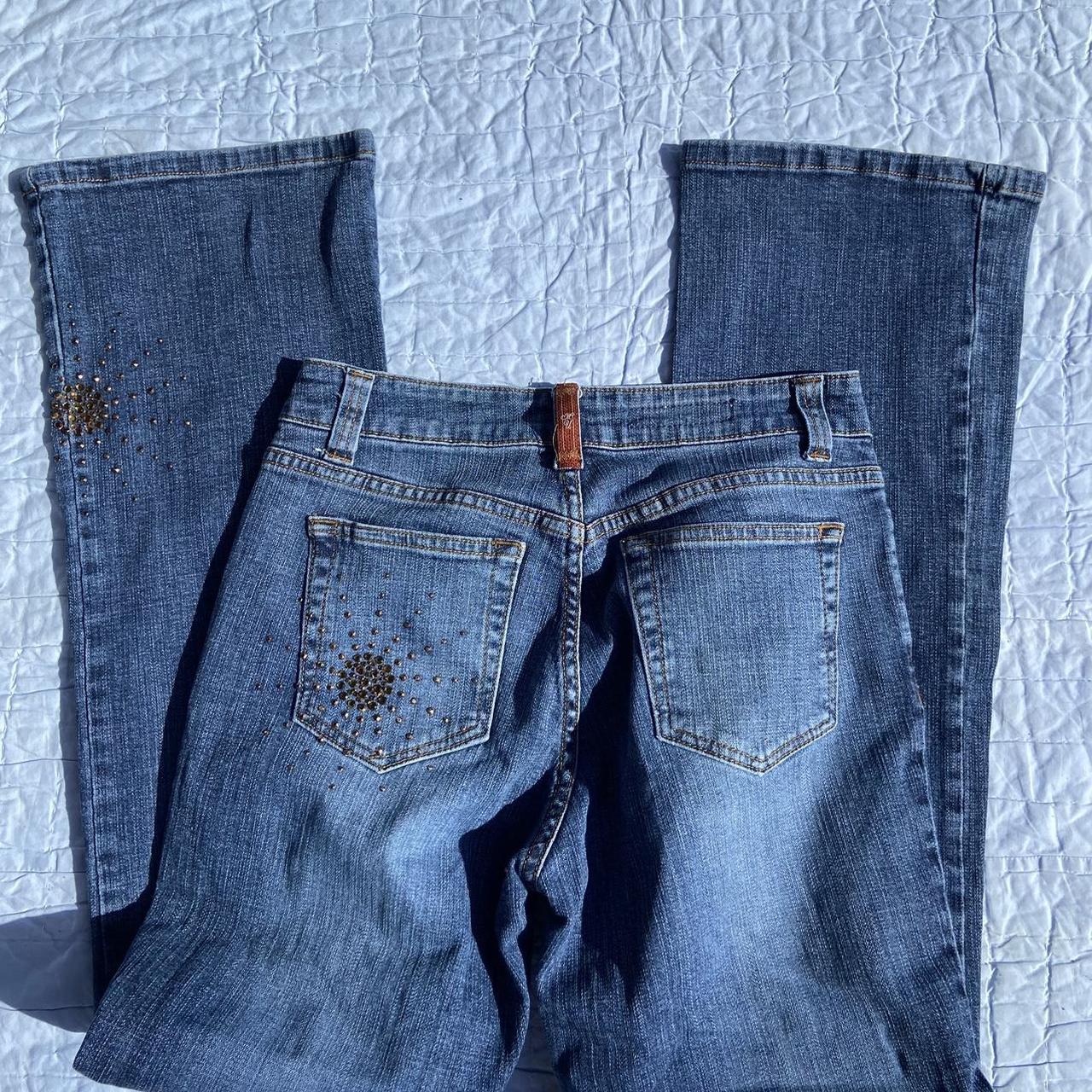 flared jeans with gems - Depop