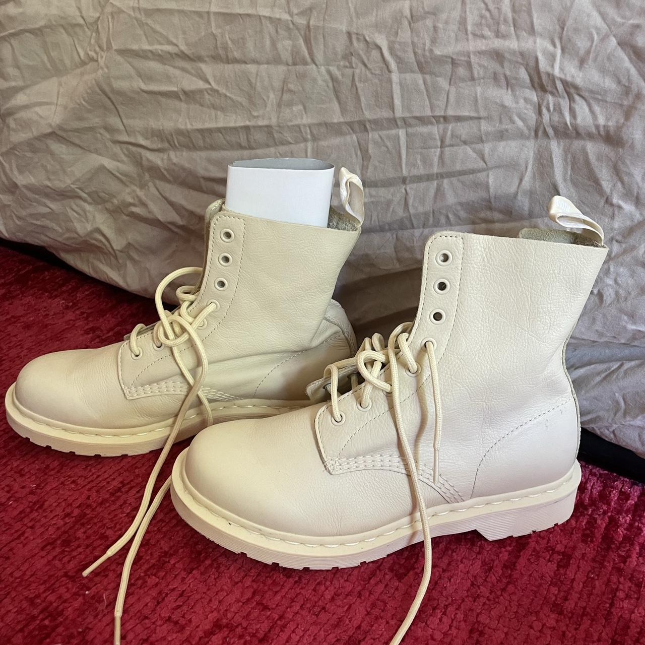 Cream Dr Martens boots brand new in box, never