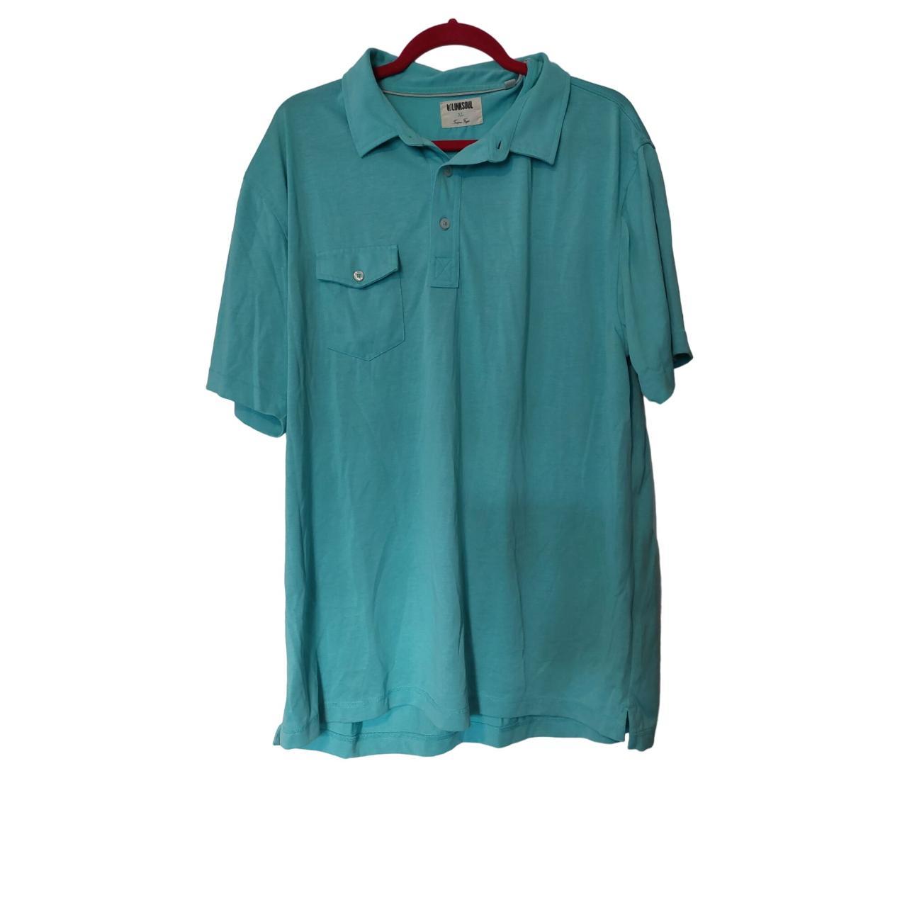 Linksoul XL Men's Teal Polo T Shirt Features: •... - Depop