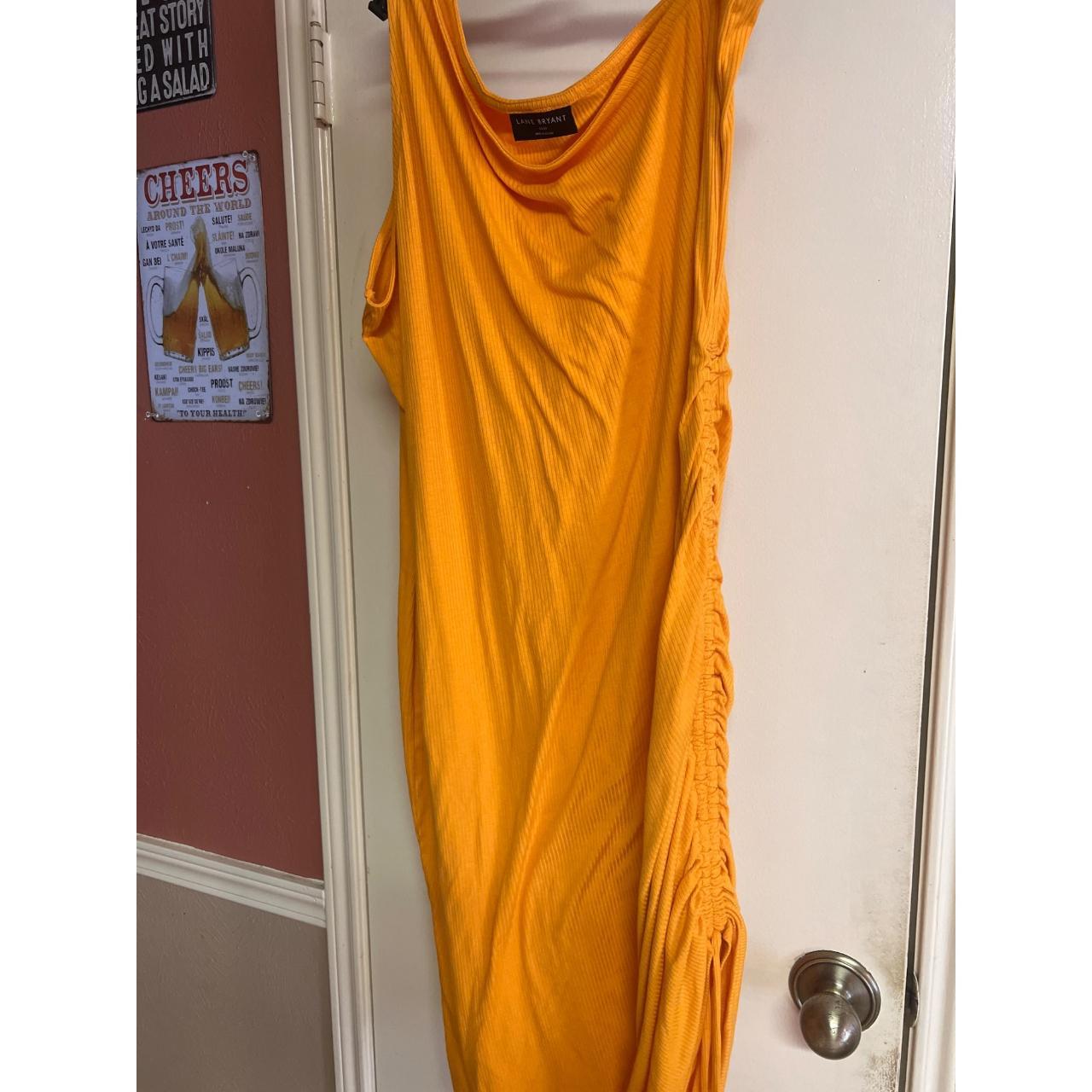 Stunning Lane Bryant size 22/24 orange one-shoulder... - Depop