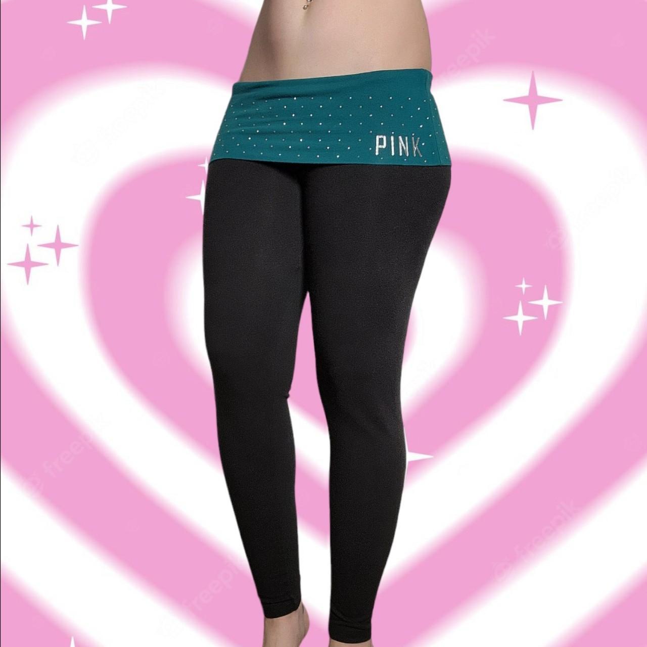 y2k pink/victorias secret yoga leggings and jacket - Depop