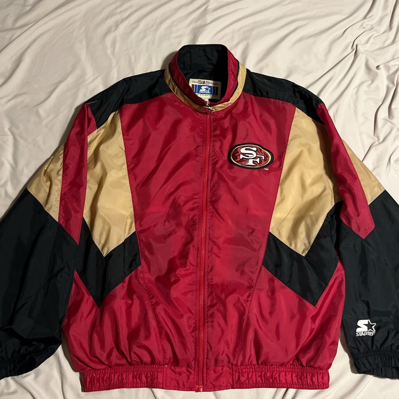 Starter Men's Red and Black Jacket | Depop