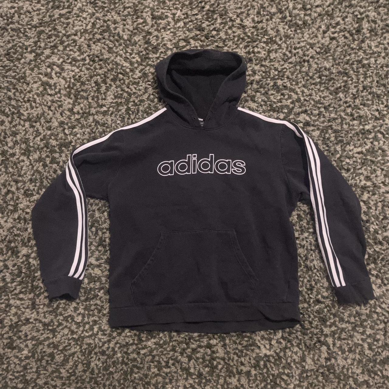 Black adidas hoodie -size large -no flaws -message... - Depop